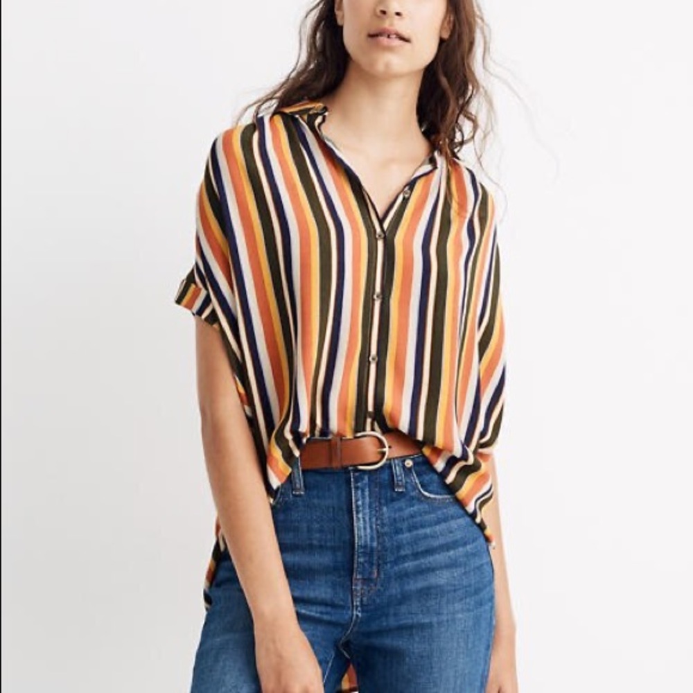 COPY - NWOT Madewell Central Drapey Shirt - Halton Stripe